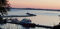 Sassnitz Mole Blick vom Balkon am Abend